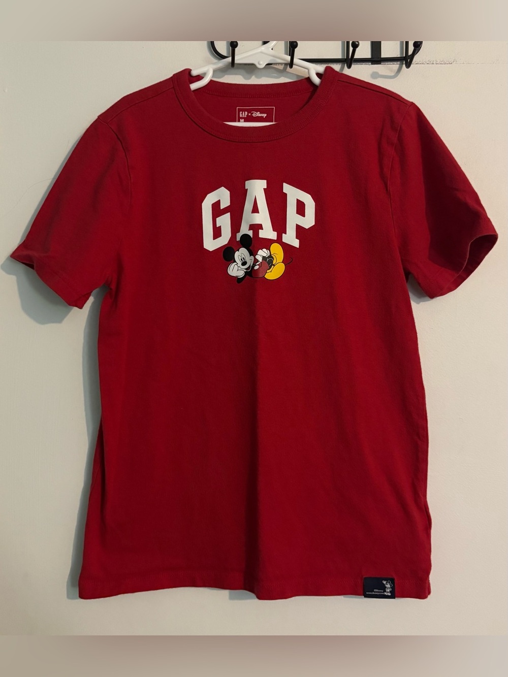 Gap Kids Girls Medium Red Crew Neck Mickey Mouse Cotton Tee Shirt Disney - Picture 1 of 9